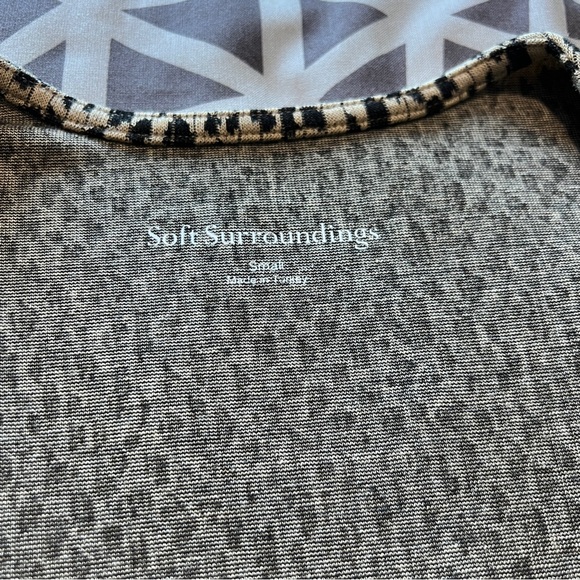 Soft Surroundings Damaria Dress Soft Ribbed Stretch Leopard Print Wrap Midi S - Picture 12 of 16